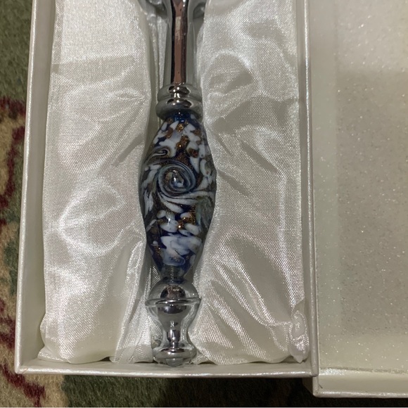Murano Art Deco Collection Ice Cream Scoop With Decorative Glass Handle - Picture 4 of 7